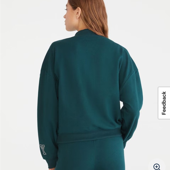 Preppy New York soho athletics Green Half-Zip Sweater - Picture 2 of 10